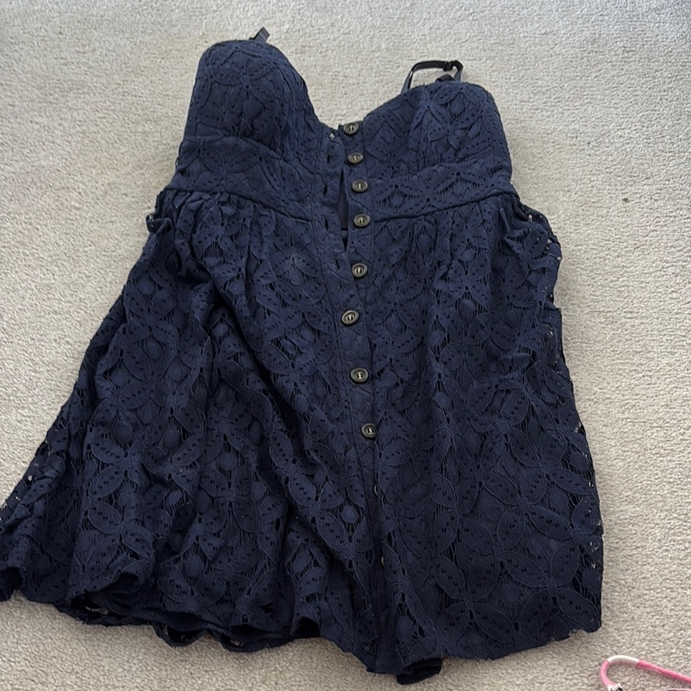 Trixxi Blue Sleeveless Bustier Blouse
